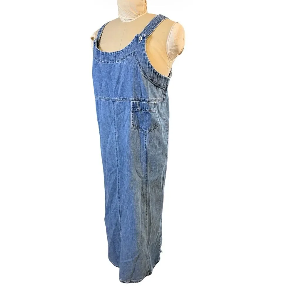 Paul Harris Denim Maxi Dress XL Blue Jean Denim Overall Minimalist Basic - Picture 7 of 11